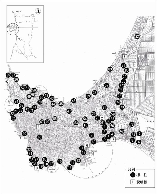 標柱・説明板の地図