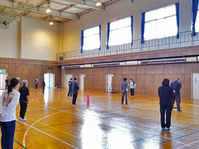 男鹿市サンワーク男鹿でおこなっている健康教室の模様
