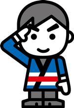 敬礼をしている男の子のイラスト