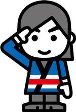 敬礼をしている女の子のイラスト