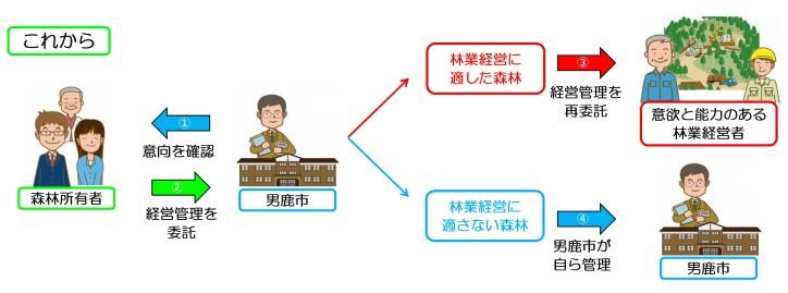 森林経営管理制度の流れ図