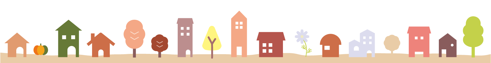 家が並ぶイラスト画像