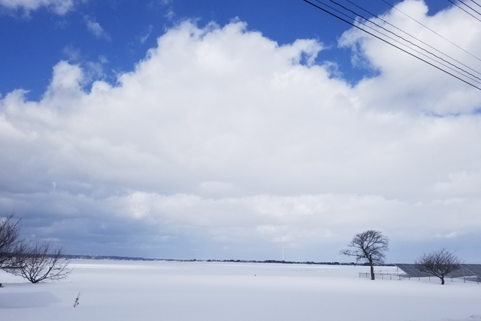 男鹿市の雪景色