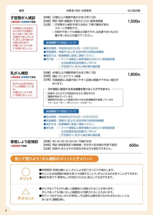 令和8年度男鹿市健診がん検診ガイド4p