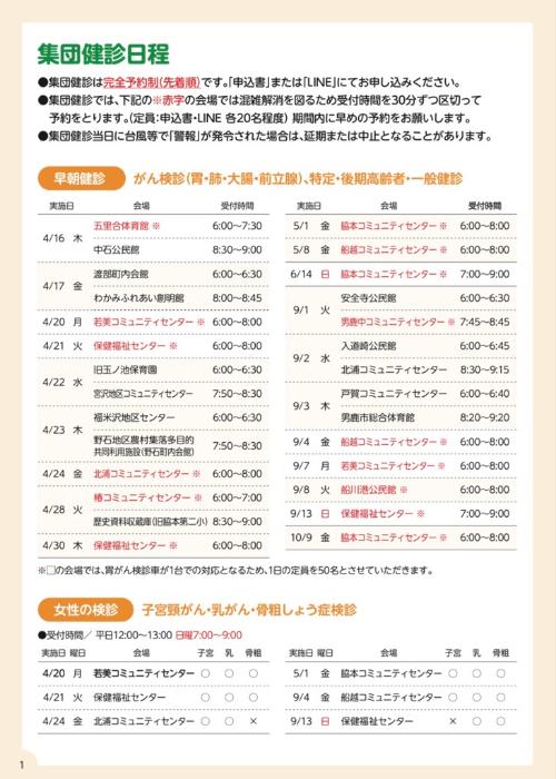 令和8年度男鹿市健診がん検診ガイド1